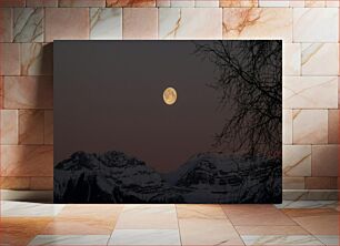 Πίνακας, Moon over Snowy Mountains Φεγγάρι πάνω από τα Χιονισμένα Όρη