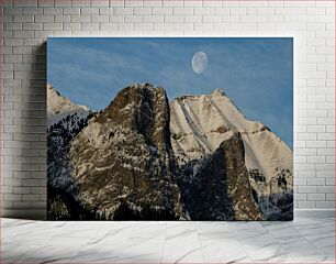 Πίνακας, Moon Over Snowy Mountains Φεγγάρι πάνω από τα χιονισμένα βουνά