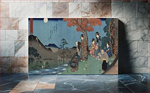 Πίνακας, Moon Reflected in the Rice Fields at Sarashina in Shinano Province by Utagawa Hiroshige