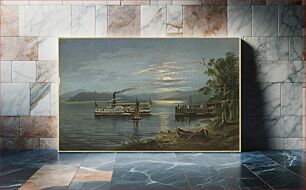 Πίνακας, Moonlight on Lake Winnipiseogee by Robert D. Wilkie