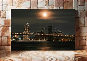 Πίνακας, Moonlit City Skyline Φεγγαρόφωτος στον ορίζοντα της πόλης