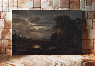Πίνακας, Moonlit Landscape with Bridge (probably 1648–1650) by Aert van der Neer