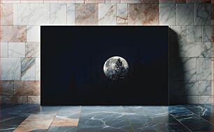 Πίνακας, Moonrise Behind Trees Ανατολή Σελήνης πίσω από δέντρα