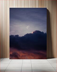 Πίνακας, Moonrise Over Clouds Ανατολή Σελήνης Πάνω από Σύννεφα