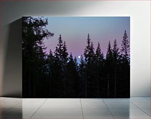 Πίνακας, Moonrise Over Forest Ανατολή Σελήνης πάνω από το Δάσος
