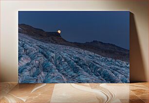 Πίνακας, Moonrise over Glacier Ανατολή της Σελήνης πάνω από τον παγετώνα