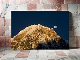 Πίνακας, Moonrise over Mountain Ανατολή φεγγαριού πάνω από το βουνό