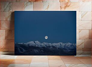 Πίνακας, Moonrise Over Snowy Mountains Ανατολή του φεγγαριού πάνω από τα χιονισμένα βουνά