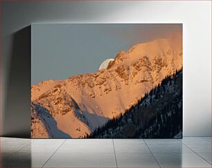 Πίνακας, Moonrise Over Snowy Mountains Ανατολή του φεγγαριού πάνω από τα χιονισμένα βουνά