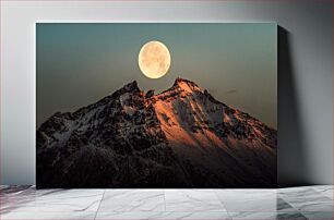 Πίνακας, Moonrise Over Snowy Peaks Ανατολή Σελήνης πέρα ​​από τις χιονισμένες κορυφές