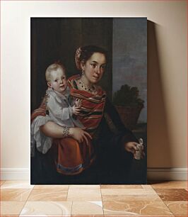 Πίνακας, Morisca Woman and Albino Girl (Morisca y albina) by Miguel Cabrera or Juan Patricio Morlete Ruiz