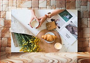 Πίνακας, Morning Coffee and Croissant Πρωινός καφές και κρουασάν