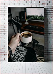 Πίνακας, Morning Coffee at the Workspace Πρωινός καφές στο χώρο εργασίας