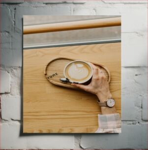 Πίνακας, Morning Coffee on Wooden Tray Πρωινός Καφές σε Ξύλινο Δίσκο