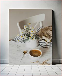 Πίνακας, Morning Coffee with Daisies Πρωινός Καφές με Μαργαρίτες