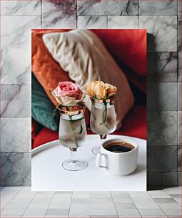 Πίνακας, Morning Coffee with Flowers Πρωινός Καφές με Λουλούδια