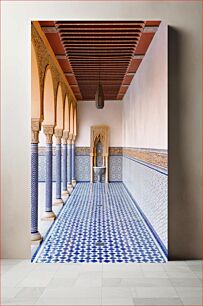 Πίνακας, Moroccan Courtyard with Islamic Architecture Μαροκινή αυλή με ισλαμική αρχιτεκτονική