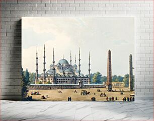 Πίνακας, Mosque of Sultan Achmet from Views in the Ottoman Dominions, in Europe, in Asia, and some of the Mediterranean islands (1810) illustrated by Luigi Mayer (1755-1803)