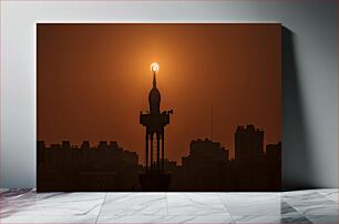 Πίνακας, Mosque Silhouette at Sunset Τζαμί σιλουέτα στο ηλιοβασίλεμα