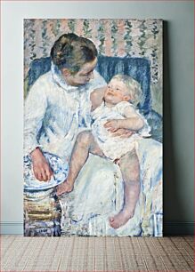 Πίνακας, Mother About to Wash Her Sleepy Child (1880) by Mary Cassatt