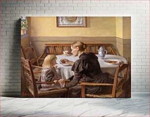 Πίνακας, Mother and Child (1898–1899), vintage family painting by Fritz Syberg