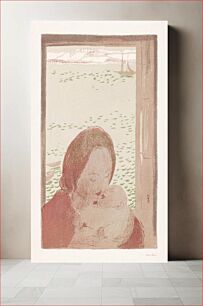 Πίνακας, Mother with baby in front of a window (Moeder met baby voor een venster) (1900) by Maurice Denis