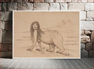 Πίνακας, Motif from an East Greenland legend (A woman with a bear's rump) by Kaarale Andreassen