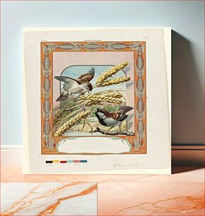 Πίνακας, Motif with birds and wheat