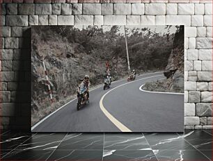 Πίνακας, Motorcyclists on a Winding Road Μοτοσικλετιστές σε δρόμο με στροφές