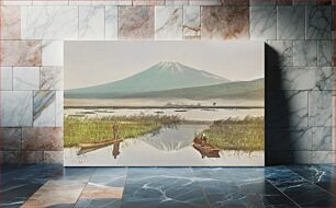 Πίνακας, Mount Fuji as Seen from Kashiwabara, hand–colored albumen silver print from Japan. Described and Illustrated by the Japanese (1897) by Kazumasa Ogawa. Origin