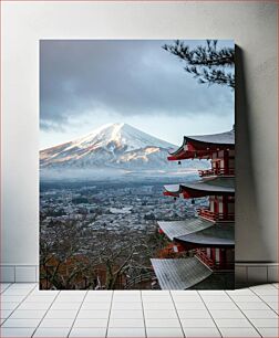 Πίνακας, Mount Fuji with Pagoda Όρος Φούτζι με παγόδα