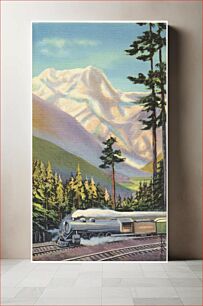 Πίνακας, Mount Rainier, America's noblest peak, massive white Mt. Rainier, Washington, bursts into view when the North Coast Limited tops Stampede Pass in the Cascade Mountains
