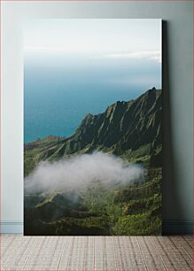 Πίνακας, Mountain and Ocean View with Mist Θέα στο βουνό και στον ωκεανό με ομίχλη