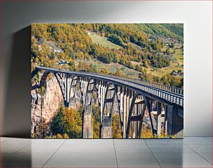 Πίνακας, Mountain Bridge in Autumn Ορεινή γέφυρα το φθινόπωρο