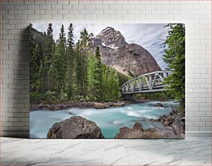 Πίνακας, Mountain Bridge Over River Ορεινή γέφυρα πάνω από τον ποταμό
