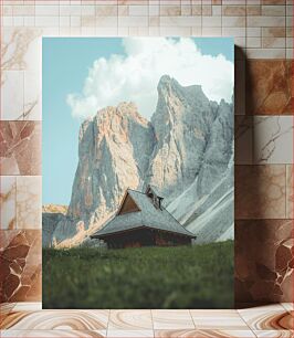 Πίνακας, Mountain Cabin in Serene Landscape Βουνό σε γαλήνιο τοπίο