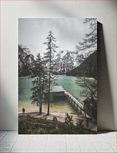 Πίνακας, Mountain Lake with Dock Ορεινή Λίμνη με Αποβάθρα
