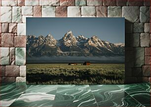 Πίνακας, Mountain Landscape with Barns Ορεινό τοπίο με αχυρώνες