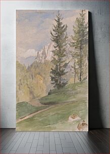 Πίνακας, Mountain landscape with coniferous trees, Jan Novopacký