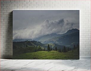 Πίνακας, Mountain Landscape with Dark Clouds Ορεινό τοπίο με σκοτεινά σύννεφα