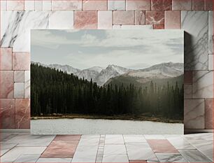 Πίνακας, Mountain Landscape with Forest and Lake Ορεινό τοπίο με δάσος και λίμνη