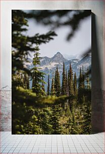 Πίνακας, Mountain Landscape with Pine Trees Ορεινό τοπίο με πεύκα