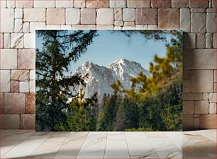 Πίνακας, Mountain Landscape with Pine Trees Ορεινό τοπίο με πεύκα