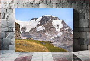 Πίνακας, Mountain Landscape with Snow and Cabin Ορεινό τοπίο με χιόνι και καμπίνα