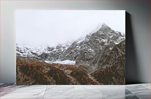 Πίνακας, Mountain Landscape with Snow and Trees Ορεινό τοπίο με χιόνι και δέντρα