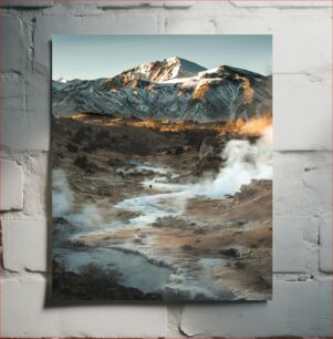 Πίνακας, Mountain Landscape with Stream and Snow Ορεινό τοπίο με ρέμα και χιόνι