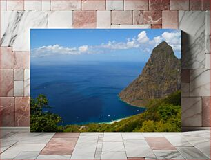 Πίνακας, Mountain Overlooking Blue Sea Βουνό με θέα τη Γαλάζια Θάλασσα