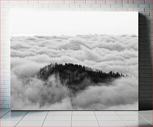 Πίνακας, Mountain Peak Above the Clouds Κορυφή Βουνού Πάνω από τα Σύννεφα