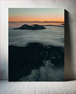 Πίνακας, Mountain Peaks at Dawn Βουνοκορφές την Αυγή