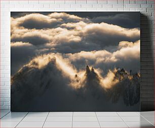Πίνακας, Mountain Peaks in Clouds Βουνοκορφές στα Σύννεφα